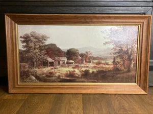 Vintage Winde Kleindrucke - Apfelweinherstellung auf dem Land - George H. Durrie 12" x 24" - Bild 1 von 8