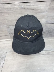 H&M DC Batman Logo Cap Hat Youth Adjustable SnapBack OSFA Black N Gold - Picture 1 of 10