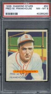 Diamond Stars #62 1935 Fred Frankhouse PSA 8 Bos Braves (5263) - Imagen 1 de 2