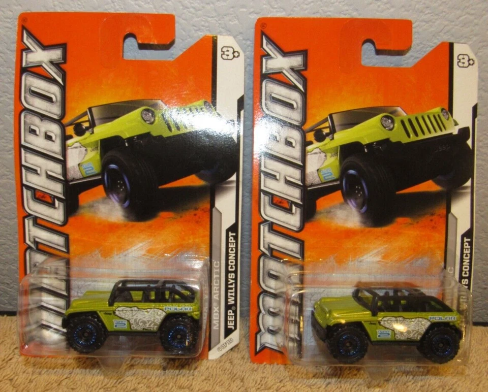 Lot of 2 - 2011 Matchbox Jeep Willys Concept Diecast Car Truck SUV Polar Green - Image 1 of 1