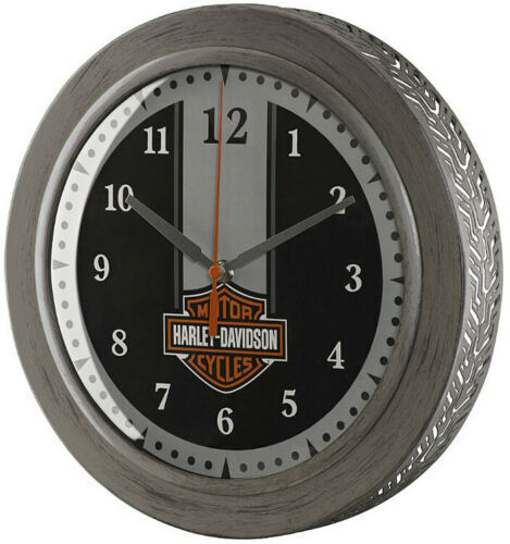 Harley-Davidson® Custom Metal Tire Tread Bar & Shield Clock - 12 inch HDX-99176