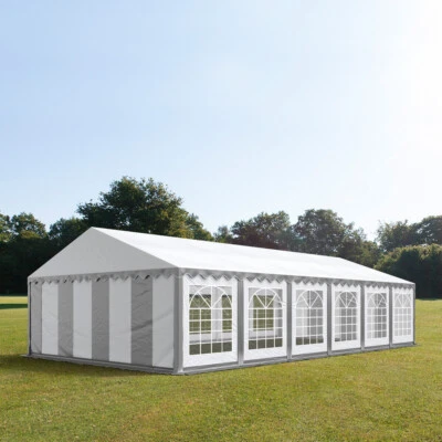 6x12m PVC  Partyzelt Bierzelt Zelt Gartenzelt Festzelt Pavillon grau-weiß NEU - Bild 1 von 4