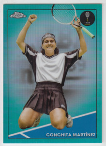 2021 TOPPS CHROME TENNIS CONCHITA MARTINEZ /150 AQUA REFRACTOR #42 ITHF HOF