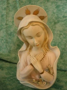 VINTAGE LEFTON CHINA "MADONNA"~KW1462~6" FIGURINE ~HALO ~JAPAN~ DETAILED~LABEL - Picture 1 of 5