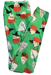LuLaRoe Girls Leggings S/M Candy Corn Witches Bats Halloween Sizes 2T-6+ NWT - Picture 1 of 3