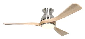 Ceiling Fan With LED and Remote Control Eco Regento Dc Chrome Wood Bright 140 CM - Picture 1 of 5