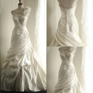 Victorian Wedding Dresses Satin Sweetheart Vintage 1950s Mermaid Bridal Gowns - Picture 1 of 10