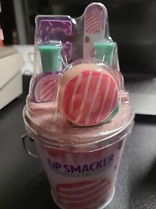Lip Smacker Sweets Nail Polish/Nail File/Separater Lip Balm Tin Bucket Pail -New