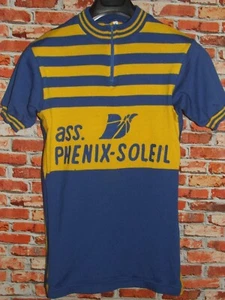Heroische Trikot Fahrrad Radsport Vintage 70'S Phenix Soleil 50% Wolle Bestickt - Bild 1 von 3