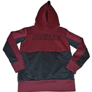 Hurley Long Sleeve Hoodie Size 4T Nike Dry Fit Burgundy and Black - Picture 1 of 5
