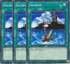 Yugioh - Salvage x 3 - 1st Edition NM - Free Holographic Card