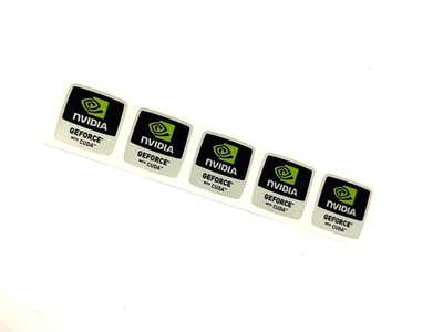 5 pcs NVIDIA GEFORCE with Cuda Sticker  Label Logo Decal Case Badge 17mm x 18mm - Immagine 1 di 2