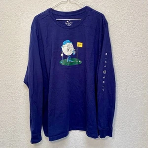 Nike Golf Ball T-Shirt Men’s 2XL Blue Long Sleeve 100% Cotton Sports Tee Shirt - Picture 1 of 10