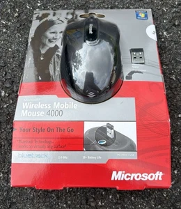 Microsoft Mobile Wireless Mouse 4000 Black Track D5D-00124 1383 - Afbeelding 1 van 2