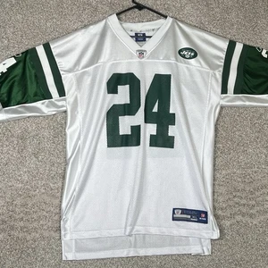 New York Jets Rebook Jersey Mens XL White Darrelle Revis NFL Football Throwback - Picture 1 of 7
