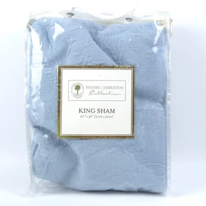 Historic Charleston King Charles Matelasse Euro Sham (King 20" x 36") Blue - Picture 1 of 3