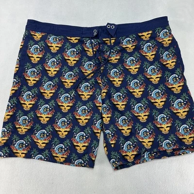 Sezione 119 Grateful Dead Board Shorts Uomo 44 Navy Tropical Surf Orso Teschio - Immagine 1 di 4