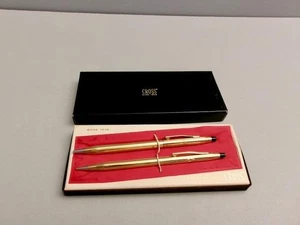 VINTAGE CROSS PEN & PENCIL SET 12 KT. GOLD FILLED 6601 DANA CORP. WITH BOX - Picture 1 of 5