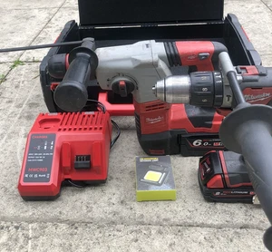 Milwaukee M18 Breaker, Hammer Drill, batteries, charger, handles, case - Picture 1 of 4