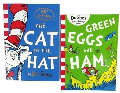 2 x Dr Seuss Book Lot The Cat in the Hat & Green Back Book 60th Birthday Ed VGC - Image 1 of 4