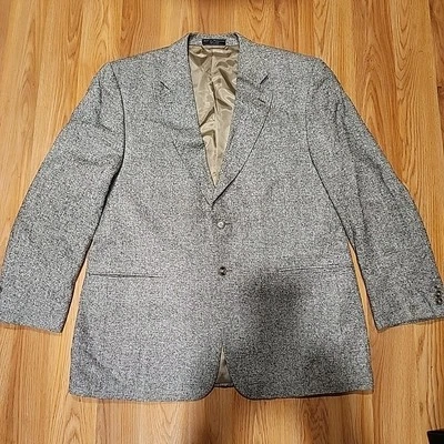 Blazer Abrigo Deportivo Barrington 100% Hilo Seda Chaqueta Para Hombre 44R Gris 2 Botones Foto 1 de 4