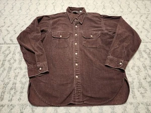 Vintage Woolrich Flannel Mens L Brown 70S 80S Wool Shirt Long Sleeve USA MADE - Picture 1 of 5