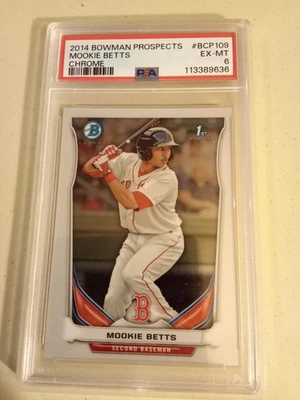 Bowman Chrome Prospects Mookie Betts 2014 #BCP109 clasificación PSA 6 Foto 1 de 2