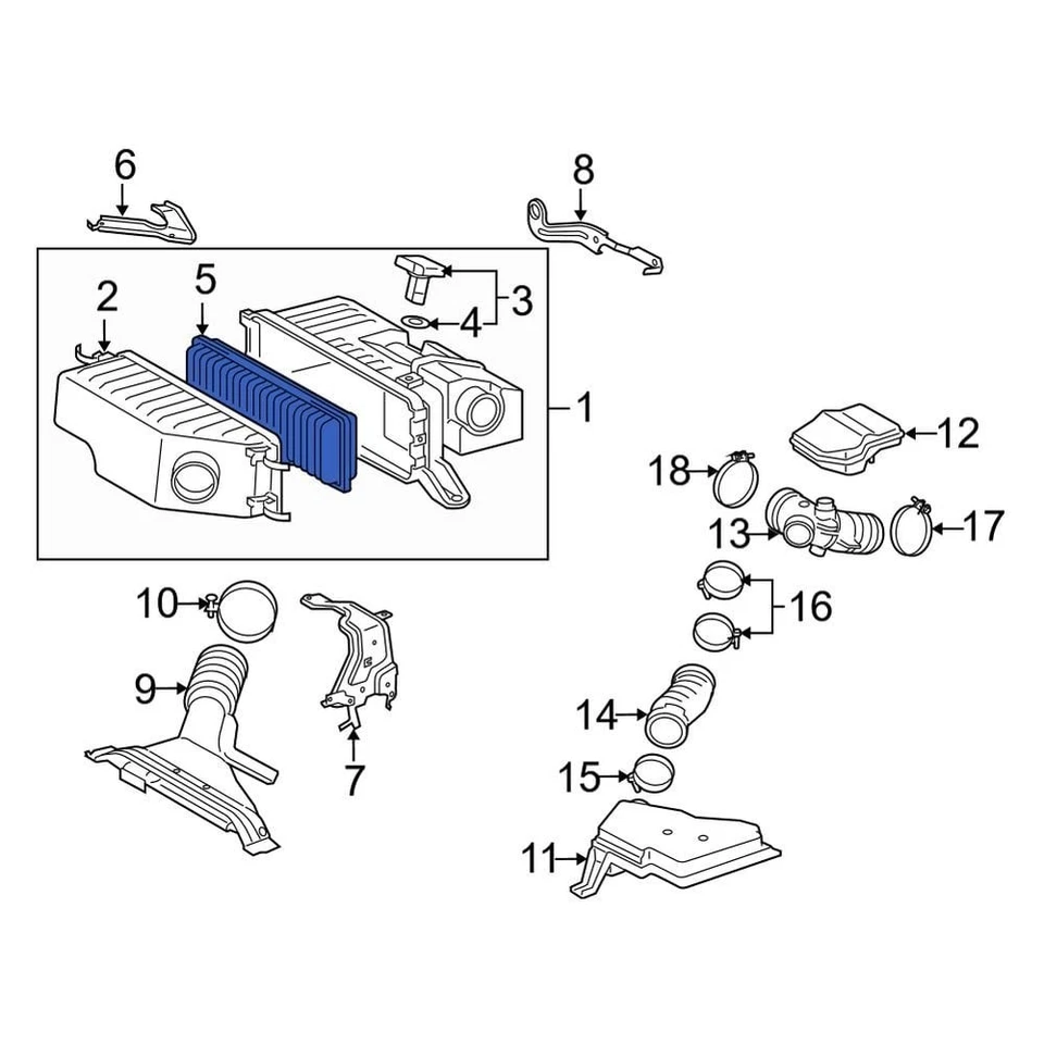 For Lexus RX400h 2006-2008 Lexus 1780120050 Engine Air Filter - Imagem 1 de 1