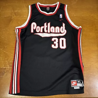VINTAGE Portland Trail Blazers Jersey Mens Extra Large Black Wallace #30 Nike - Image 1 of 4