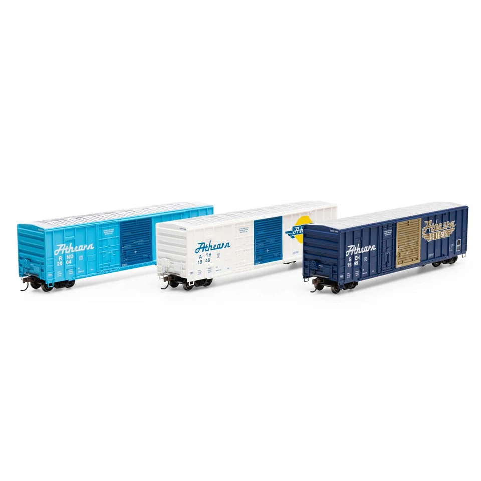 Athearn ATH26745 50' FMC Exterior Post Combo Door Box Freight Car (3) HO Scale