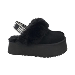 UGG Women's Funkette Platform Slingback Suede Slippers Black 1113474 - Picture 1 of 8
