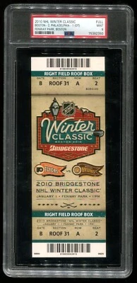 2010 Зимняя Классика Полный Билет Bruins Vs Flyers PSA 9 Как новый + Бонус Fenway Park - Изображение 1 из 4