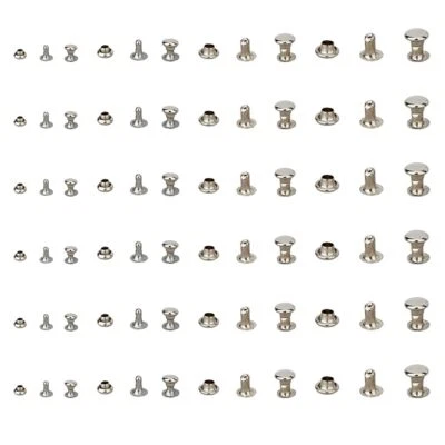 400 Pairs 4 Sizes Leather Rivets 3/4/5/6mm Double Cap Rivets Tubular Metal St... - Image 1 of 4