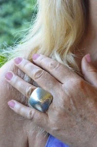 GRIECHISCHER JUWELIER ILIAS LALAOUNIS HANDGEHÄMMERTER STERLINGSILBERRING GRÖSSE 7,25 - Bild 1 von 11