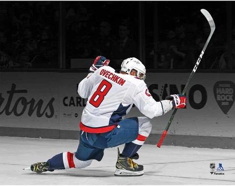 Alex Ovechkin Washington Capitals Unsigned Goal Celebration Spotlight Photograph Cover