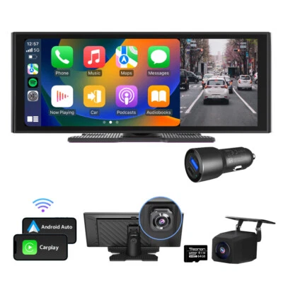 Android Auto Apple CarPlay Tragbar 10,26 Zoll Autoradio Bluetooth DVR mit Kamera - Bild 1 von 4