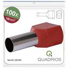 Quadrios 22C440 Zwillings-Aderendhlse 10 mm Teilisoliert Rot 1 Set