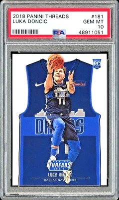 LAKERS great LUKA DONCIC - 2018-19 Panini Threads #181 Rookie RC PSA 10 - Image 1 of 2