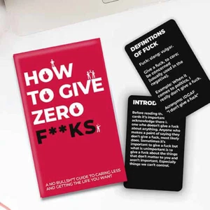 Tarjetas Rudas Novedad Regalo Cómo Dar Cero F**ks Guía Para Cuidar Menos Sin Toros*t - Imagen 1 de 3