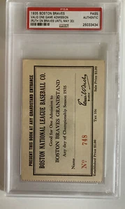 1935 Babe Ruth PSA Pass NL Debut HR 709 Día Inaugural Fuera del Hubbell Boston Braves ⚾️ - Imagen 1 de 5