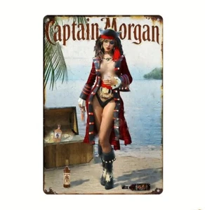 Captain Morgan Vintage Style Tin Metal Bar Sign. Man Cave Collectible New 8x12” - Picture 1 of 2