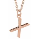 14K Rose Initial X Dangle 18" Necklace