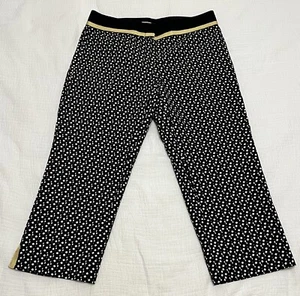 Magaschoni Black White Gold Geometric Capri Pants size 4 EUC - Picture 1 of 10