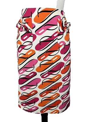 Falda Grace Elements 8 Chanclas Rosa Naranja Verano Playa Rodilla Modesto Elástico Foto 1 de 4