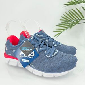 Fila Womens Memory Foam Vernato Blue Pink Running Shoes Sneakers 8 Athletic