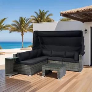 7-Piece Patio Furniture Set w Sectional Sofa Set Patio Furniture with Cushions - Picture 1 of 20