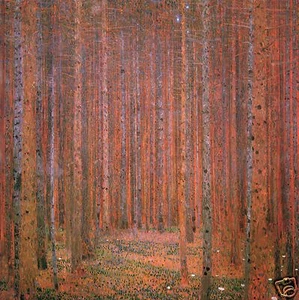gustav klimt FOREST painting art Print choose canvas or satin photo - Picture 1 of 6