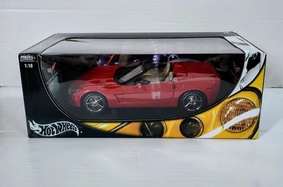 Hot Wheels 1:18 Red Convertible Chevrolet Corvette C6 Diecast Metal New In Box - Image 1 of 4