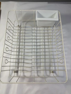 Винтажная сушилка для тарелок Rubbermaid с белым покрытием 17,5 дюйма x 13,5 дюйма - Изображение 1 из 4