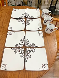 AUSWAHLSETS: Schokoladenwirbel MIKASA Gourmet Basics - 4 SALATTELLER oder 3 BECHER - Bild 1 von 16